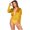 Yellow, variant on Bigersell Women's High- Skinny Jumpsuit Jumpsuit Women's bubble sleeve V-neck velvet high waist Jumpsuit Ladies Straight-Leg Jumpsuits