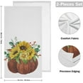 thumbnail image 2 of Watercolor Orange Pumpkin 2 PCS Hand Towels for Bathroom, Autumn Sunflower Kitchen Towel Ultra Soft and Absorbent Decorative Fingertip Face Bath Towels for Spa & Hotel, 28.3"x 14.4", 2 of 5
