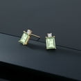 thumbnail image 5 of Gem Stone King 3.13 Ct Green Prasiolite G/H Lab Grown Diamond 10K Yellow Gold Earrings, 5 of 5