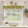 thumbnail image 2 of Spring Curtain Valances for Windows, Kitchen Valance Window Treatments Panel 2 Pack, Bicycles Botanical Sunflowers Leaves Butterfly Rod Pocket Short Curtains for Bathroom Bedroom 60 x 18 Inch, 2 of 8