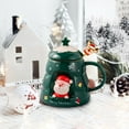 thumbnail image 3 of Gnmfd Christmas Ceramic Mug with Lid and Spoon, 400ml Cute Holiday Coffee Cup for Home Office Hot Cocoa Milk Tea Christmas Gifts Holiday Table Decor, 3 of 3
