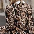 thumbnail image 5 of Fznquz Yellow Womens Tops Dressy Casual Long Sleeve 2025 Shirts Collared Leopard Print Formal Ladies Blouses, 5 of 9