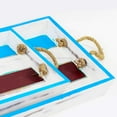 thumbnail image 2 of Nagina International Beautiful Vintage Colorwashed Serving Trays Set of 2 with Rope Handles - Pirate Home Decor Gift, 2 of 6