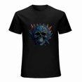 thumbnail image 1 of Skull T-shirt Skull Unisex T-shirt Unisex tees Casual Cotton Colorful Printing, 1 of 5