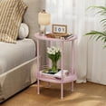 thumbnail image 1 of Mesa auxiliar DGSANDGO pequeña redonda con almacenamiento rosa, 1 of 8