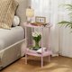 thumbnail image 1 of Mesa auxiliar DGSANDGO pequeña redonda con almacenamiento rosa, 1 of 8