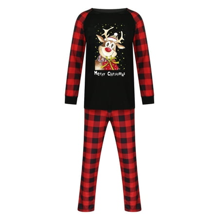 

Men Matching Family Pajamas Christmas Sleepwear Holiday Pjs Plaid Deer Elk Sleepwear 2022 for Daddy