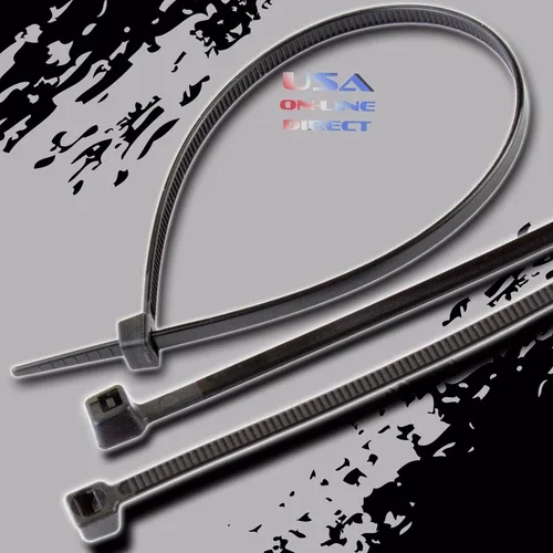 Heavy Duty 100 Piece 12" Black Nylon Cable Zip Ties 60Lb Wire Wrap Straps Ul Usa