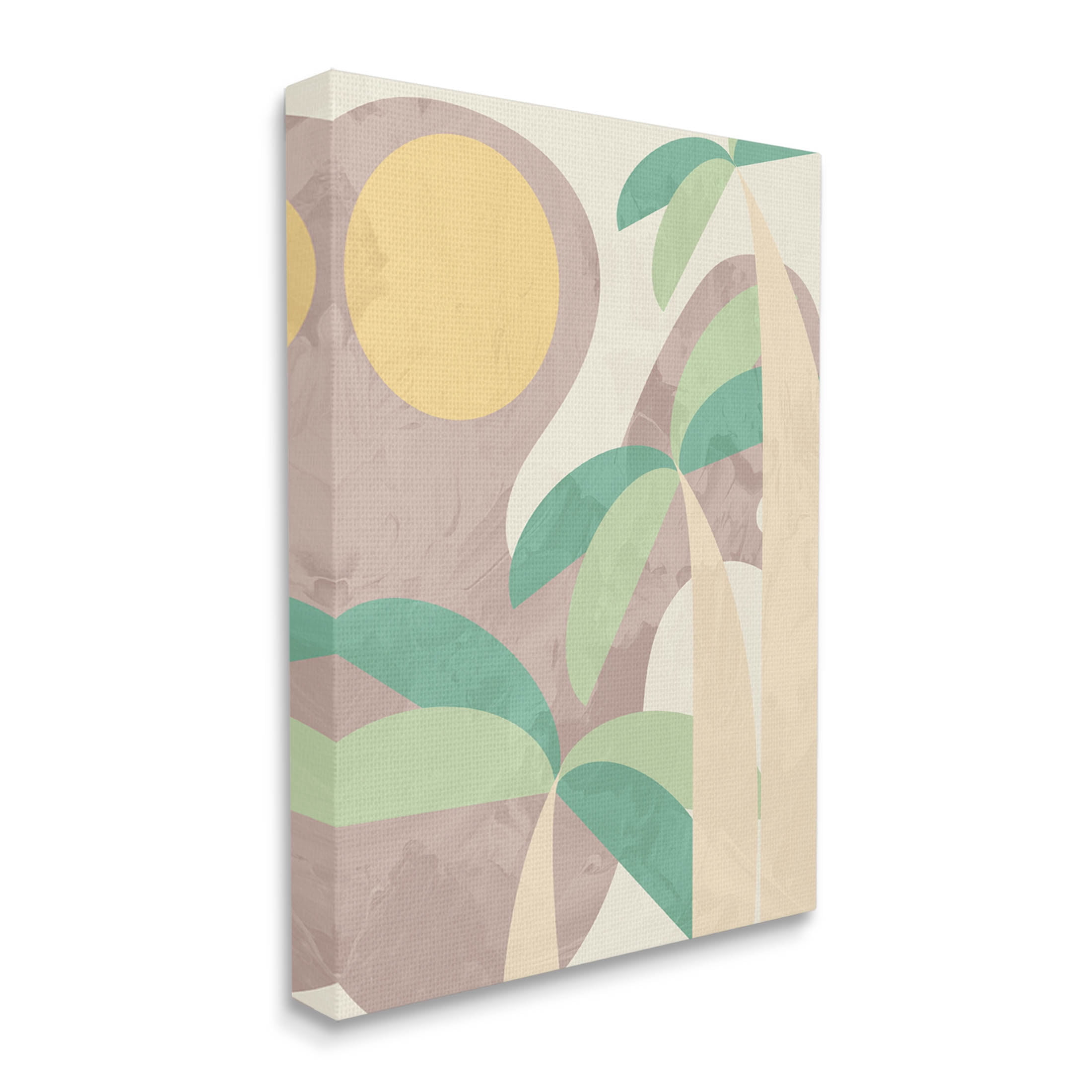 Geometric Palm Tree Summer Botanical & Floral Graphic Art Gallery Wrapped Canvas Print Wall Art