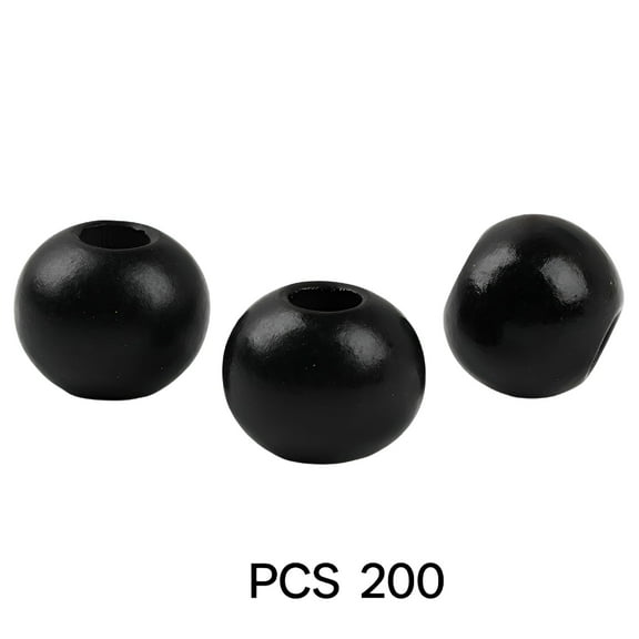 DESIGNICE 100Pcs Large Hole Wooden Beads 20Mm Round Macrame Beads Black Wood Ball Beads Loose Spacer Beads Diy Garland Necklace Jewelry Making Handcrafted Purse Handle Hole: 7Mm