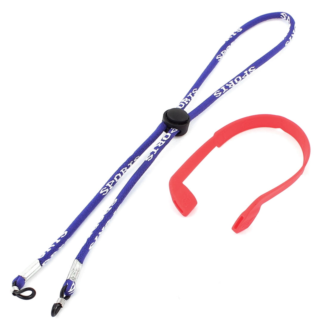 Sunglasses Blue Neck Cord Strap Glasses Retainer w Red Silicone Sports