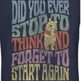 thumbnail image 2 of Junior's Winnie the Pooh Distressed Did You Ever Stop to Think Quote Graphic Tee Navy Blue Medium, 2 of 3