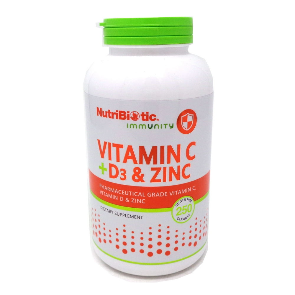 Nutribiotic Vitamin C + D3 & Zinc 250 Capsules