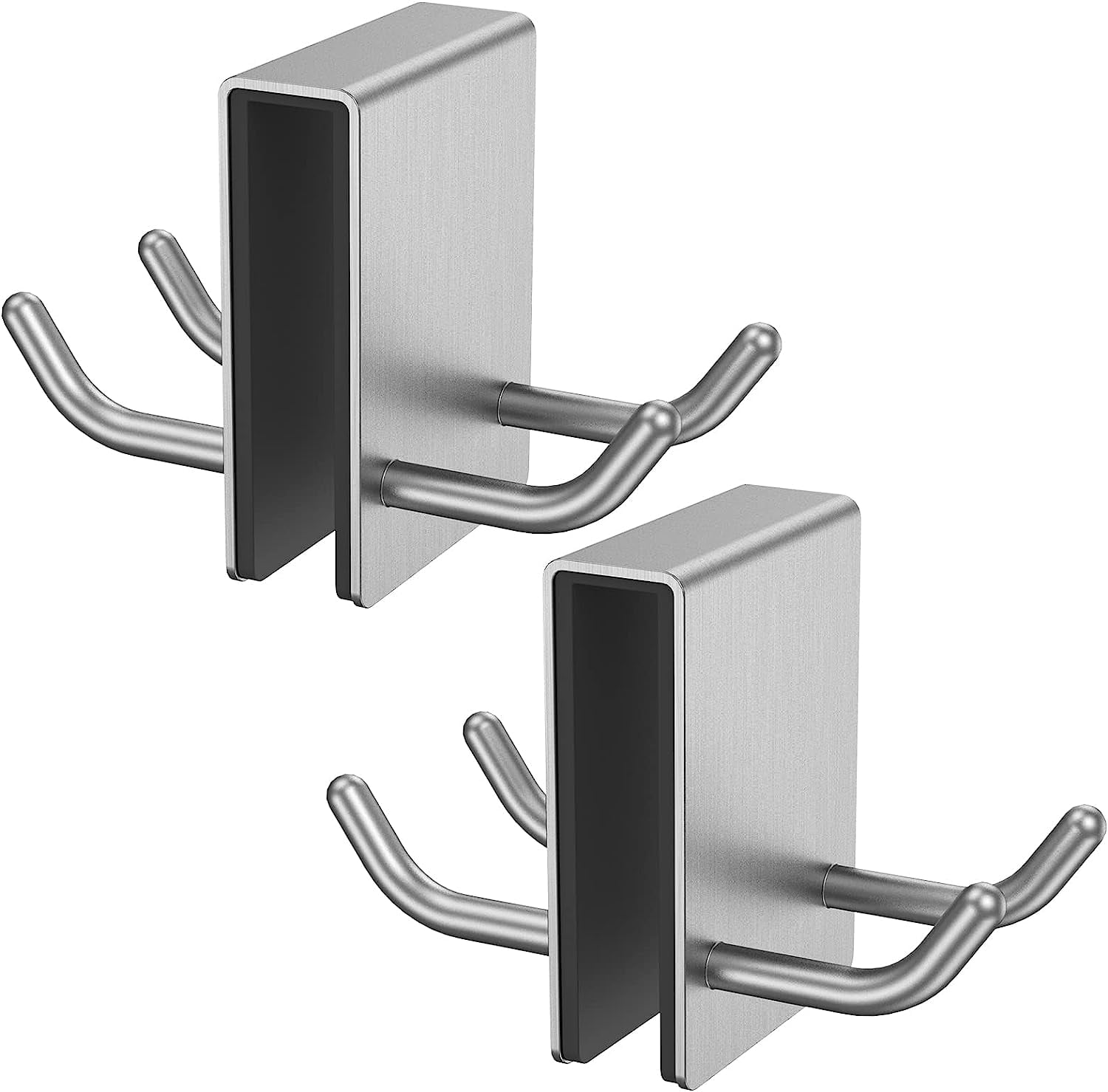 2 Pcs Shower Door Hooks, Over Shower Door Double Towel Glass Hooks, Stainless Steel Shower Door