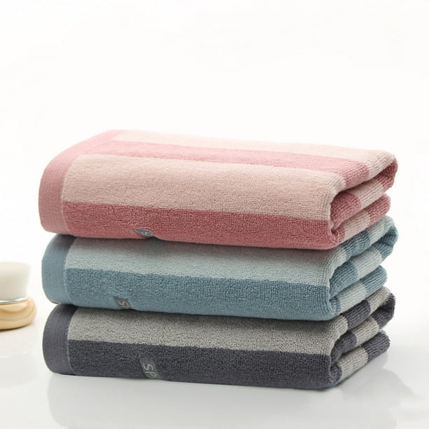 Toallas de baño grandes de 35x15 pulgadas - Toalla de secado rápido suave, gruesa y absorbente para piscina, playa, gimnasio y ducha - Patrón de rayas, gris/rojo/verde