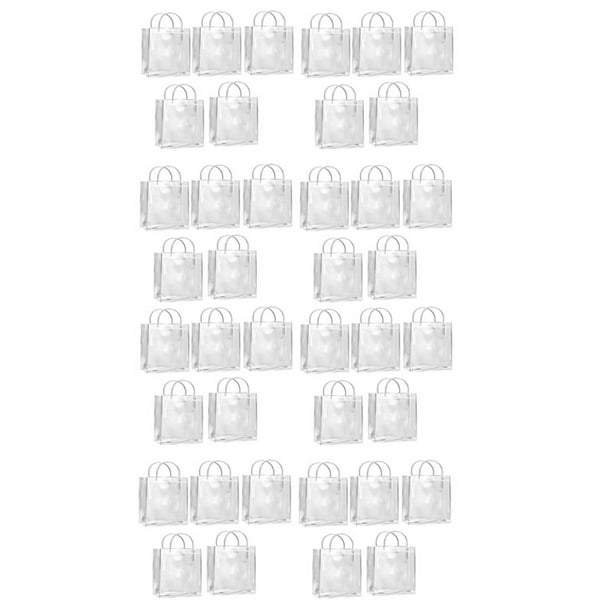 40 Bolsas de Regalo Transparentes con Asas, Bolsas de Compras Impermeables de PVC para JoyeríA, Dulces, Perfumes, , Bodas