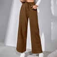 thumbnail image 2 of jtjvou Women’s Wide Leg Sweatpants Baggy Drawstring High Waisted Joggers Lounge Sweat Pants with Pockets 2025 Fall Brown S, 2 of 8