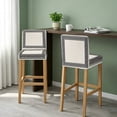 Beige Geometric Bar Stool Cover Set of 4, Black Greek Key Design Burlap ...