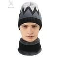 thumbnail image 4 of Gustave 2 Pieces Winter Beanie Hat and Scarf Set Warm Hat Knit Thick Fleece Lined Skull Cap Circle Scarf Neck Warmer for Men Women Gifts, Black, 4 of 9