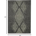 thumbnail image 2 of FH Home Flat Woven Outdoor Rug - Waterproof, Easy to Clean, Stain Resistant - Premium Polypropylene Yarn - Boho Moroccan - Large Patio, Deck, Sunroom - Ariana - Charcoal - 5ft 2in x 7ft 6in, 2 of 7