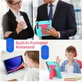thumbnail image 4 of elitegadget Case for Samsung Galaxy Tab S10 Lite 10.9" / Galaxy Tab S10 FE 10.9" - Dual Layer Protective Hybrid Cover Case with Kickstand (Teal/Pink), 4 of 5