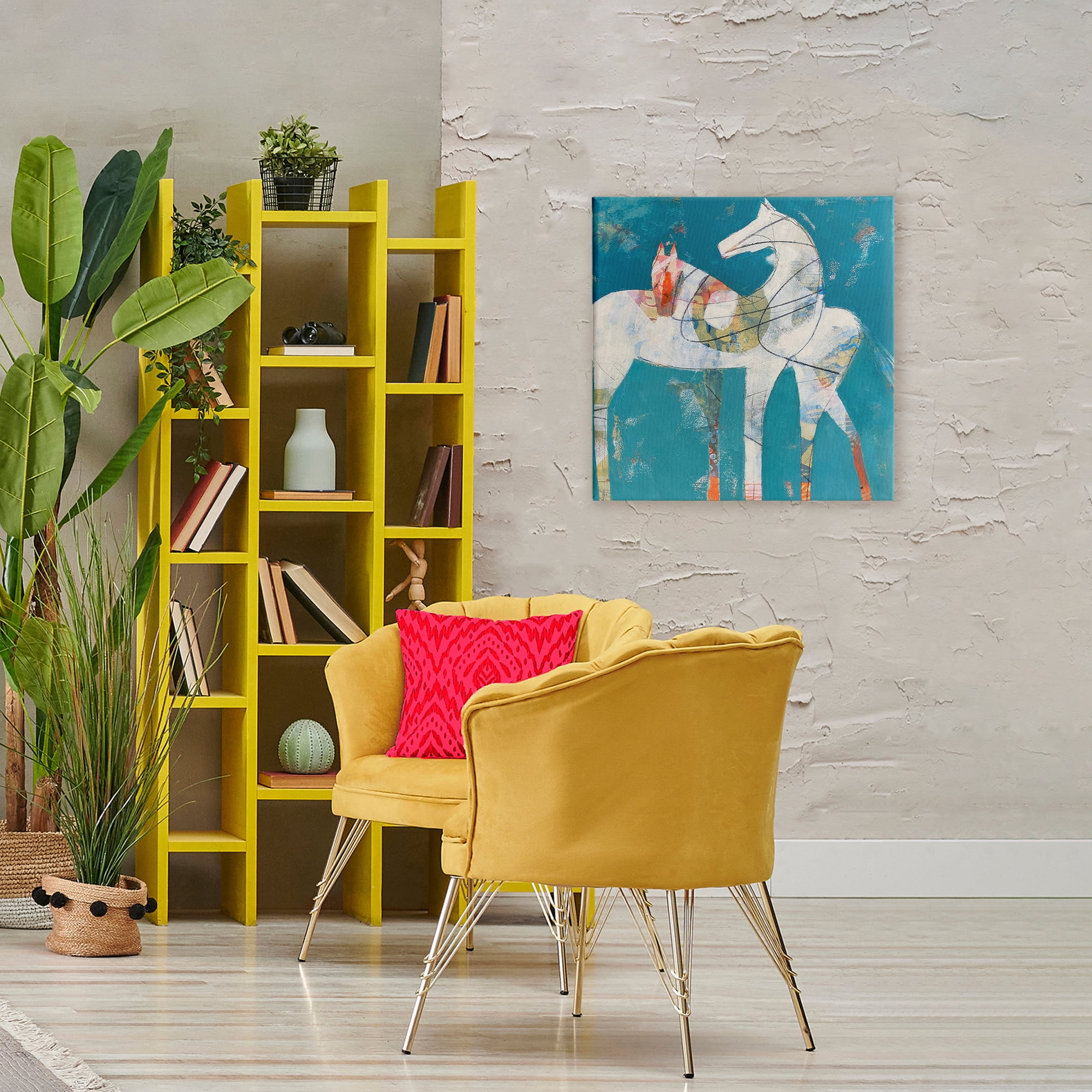 In Sync Abstract Horse Pair Canvas Wall Art, design by Dianna Fritzler