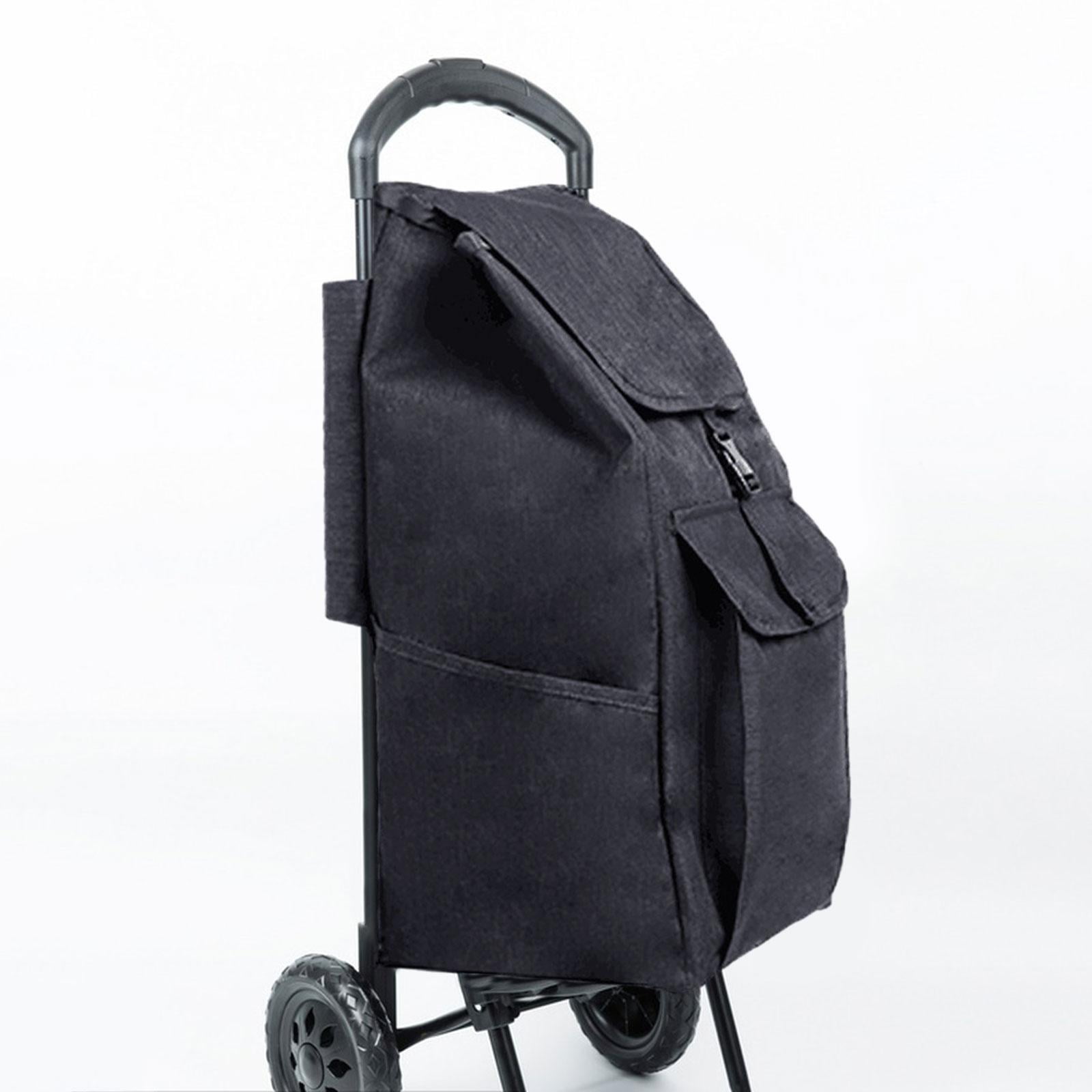 Sac De Remplacement Pour Caddie De Courses - 55x34x20 Cm, Tissu, Poches Latérales, Plaque Inférieure Incluse - 5