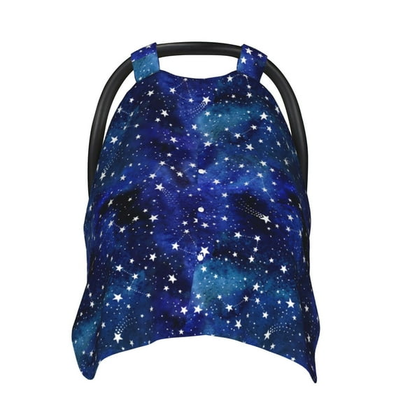 Car Seat Cover Baby - stars blue Glitter starry Breathable Infant Car Seat Cover for Baby Carseat, Lightweight Comfort Baby Essentials Must Haves Newborn Stuff for Girl Boy