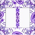 thumbnail image 6 of Metal Light Switch Plate Cover Mandala Purple White Paisley Flower Tile Pattern MDL091, 6 of 13
