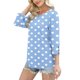 thumbnail image 4 of Neewe 3/4 Length Sleeve for Womens Polk Dot Tops Casual Crewneck Pullover Tunics Summer Comfy Blouses Fashion 2026, 4 of 7