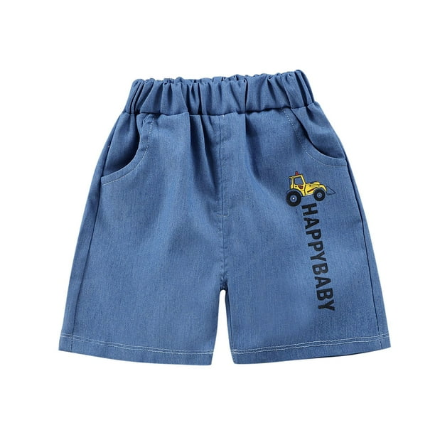 Odeerbi Niños Niñas Verano Denim Pantalones Cortos Excavadora Camión Impresión Jean Pantalones Cortos Casuales Al Aire Libre Vaquero Pantalones Cortos