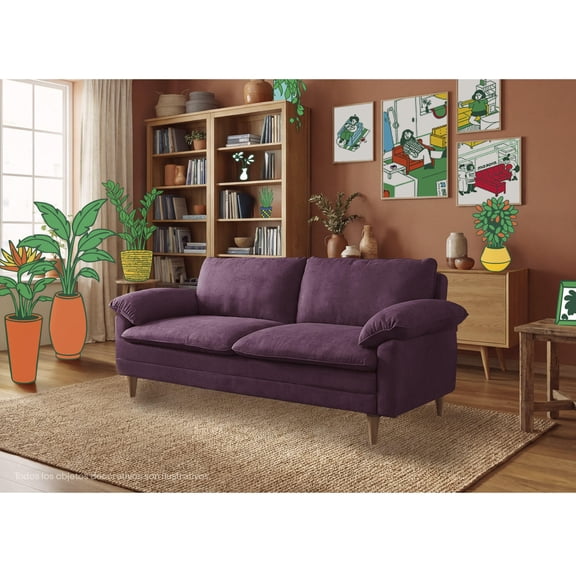 Sofá Cama Makora Milo Morado Velvet con Memory Foam y Respaldo Reclinable