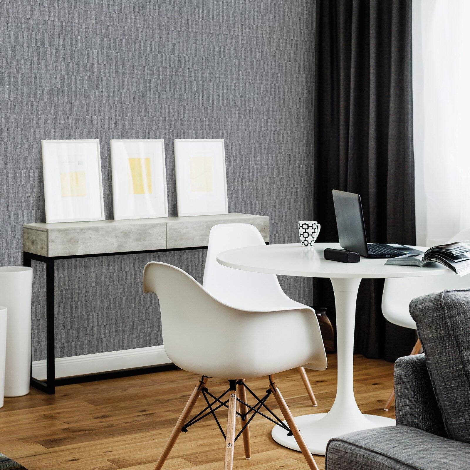 Warner Textures Barie Light Brown Vertical Tile Wallpaper