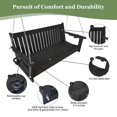 thumbnail image 3 of HDPE 3-Seater Porch Swing, 5-ft Bench Swing with Foldable Cup Holders,18/8 Stainless Steel Hardware, High Backrest and Deep Contoured Seat (Black, 5-feet), 3 of 6