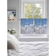 thumbnail image 4 of Half Window Curtain 36 Inches Long, Clouds Window Treatment Curtain Drapes, Blue White Sky Natural Landscape Small Tier Curtains for Bathroom Over Sink, 27.5"x36", 2 Panels, 4 of 7