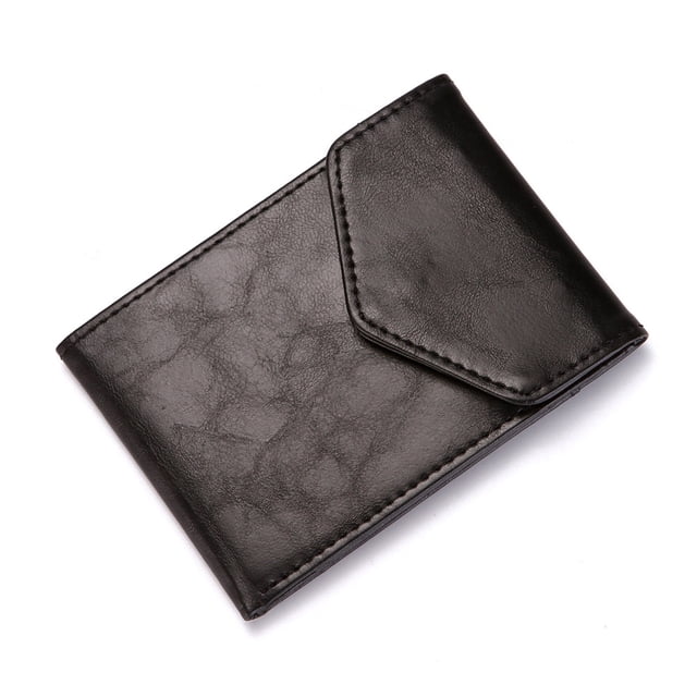 Cartera creativa para hombre con hebilla de PU, tarjetero, monedero de moda, juego de tarjetas bancarias