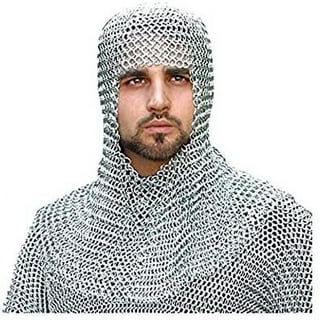 6MM MS Round Riveted with Alternate Flat Ring Hauberk Chainmail Armor Full  Sleeve Shirt