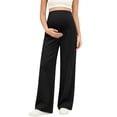thumbnail image 2 of Lvshlubb Maternity Pants for Work Women Winter Pregnancy Clothes Solid High Waisted Casual Straight Leg Maternity Bottoms, 2 of 5