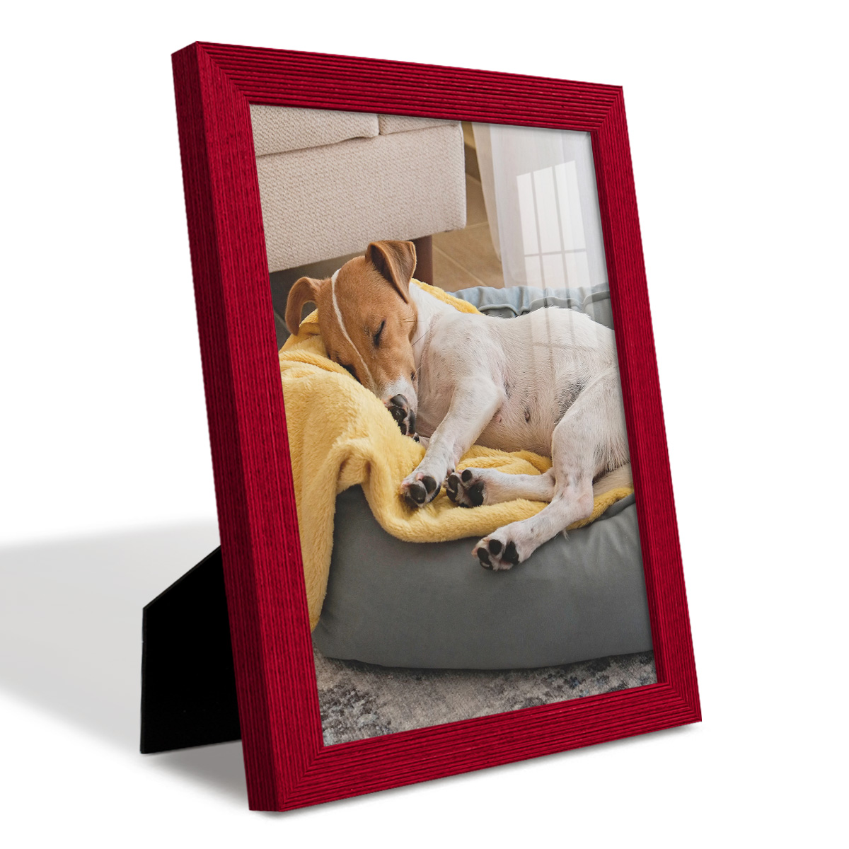 Grooved 8 in. x 10 in. Red Picture Frame Set (Set of 4)