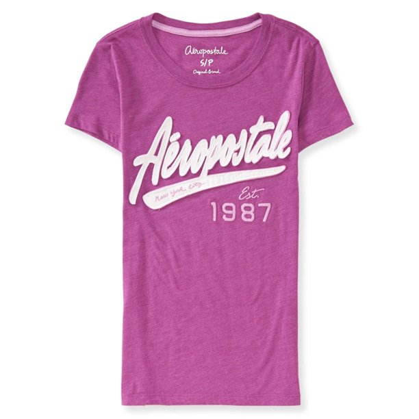 Aeropostale Womens NYC 1987 Graphic T-Shirt, Púrpura, X-Large Aeropostale Camiseta gráfica