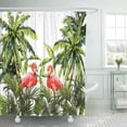 thumbnail image 1 of ABPHQTO Hermoso patrón floral de verano con palmeras tropicales Flamingo Banana Cortina de ducha de poliéster perfecta Decoración de baño 160x180 cm, 1 of 3