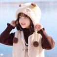 thumbnail image 7 of Enyan Girls Winter Knit Hats for Little Kid Fleece Lining Skiing Caps Cute Animal Character with Warm Ear Flap, 7 of 7