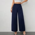 thumbnail image 7 of Women's Wide Leg Trousers, Draping Casual Work Pants, High Waist Flowy Palazzo Pants for Office, Commute, Daily Wear and Versatile Outfits Dark Blue M, 7 of 7