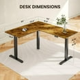 thumbnail image 4 of CHITOOMA L Shaped Standing Desk, 63"x55" Electric Adjustable Height Sit Stand up Desk, Ergonomic Computer Table, Left & Right Interchangeable Installation, Suitable for Home Office, Vintage Brown, 4 of 6