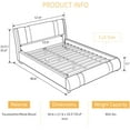 thumbnail image 6 of Sha Cerlin Full Size Platfrom Bed Frame with Iron Pieces Decor and Deluxe Upholstered Modern Adjustable Headboard, White, 6 of 6