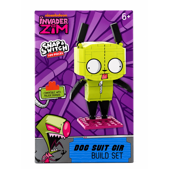 Nickelodeon Invader Zim Dog Suit GIR Build Set, 109 Pieces, Snap & Switch Construction Toy, Ages 6