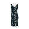 Catherine Malandrino V-Neck Sleevless Reversible Jersey Dress-BLACK BLUE / S