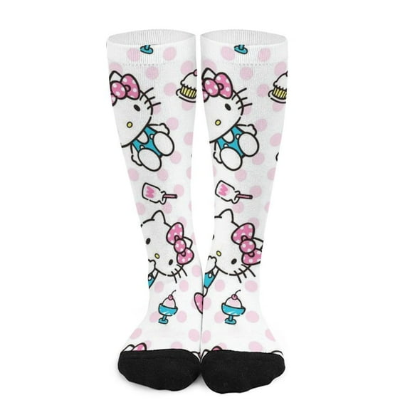 Hello Kitty Compression Socks For Women And Men Support Knee High Socks For Running Hiking Athletic Nursing