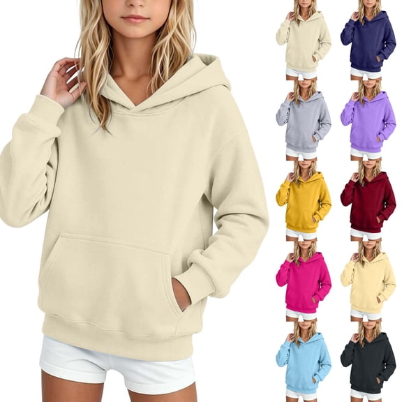 Hoodies for Kids Girls Boys Cute Long Sleeve Hooded Sweatshirt Pullover with Pocket Trendy Clothing for Teen Girls Boys