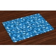 thumbnail image 1 of Ambesonne Blue Place Mats Set of 4, Diagonal Checked Pattern, Standard Size, Turquoise Dark Blue, 1 of 4